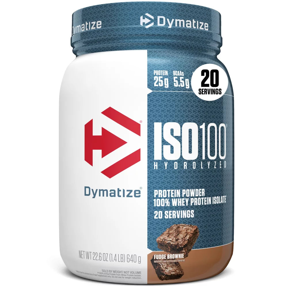 Dymatize ISO 100 | 20 Servings - Gourmet Fudge Brownie (Ultra-Pure Hydrolyzed Whey Isolate)