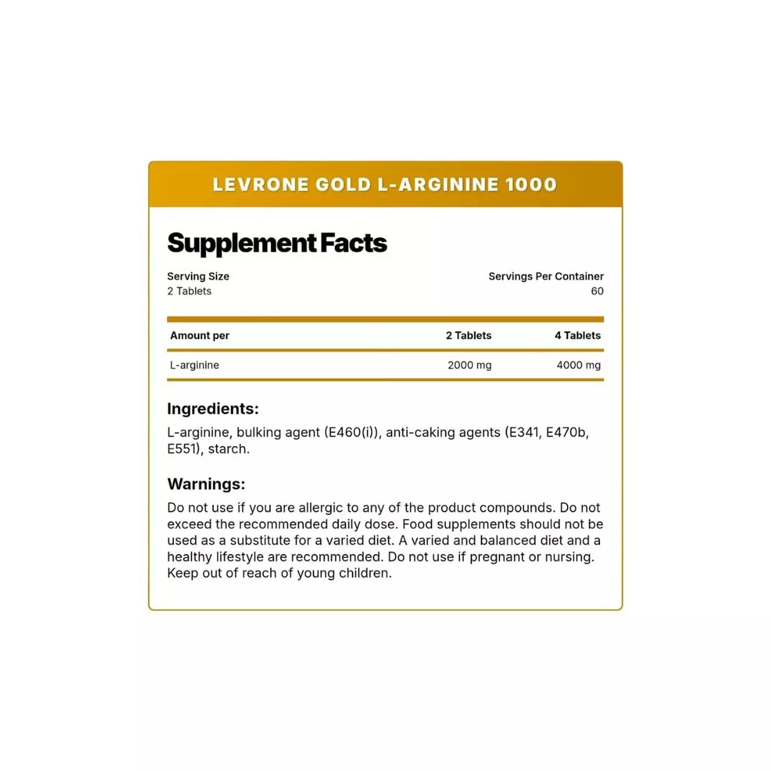Kevin Levrone - Gold L-Arginine 1000 - 120 Tablets