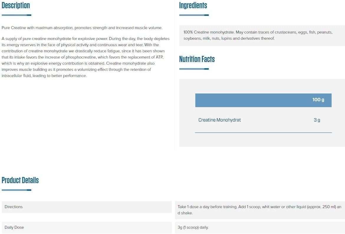 Quamtrax Pure Creatine – 100 Servings - 300gm