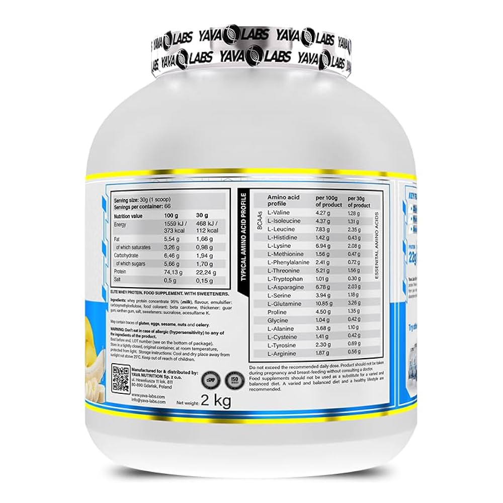 Yava Labs Elite Whey Protein – 2kg for Muscle Growth & Recovery