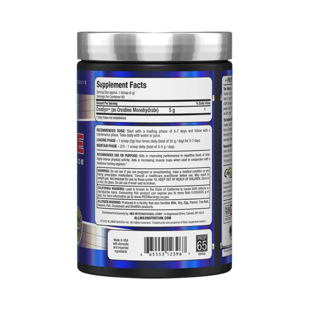 AllMax Creatine Monohydrate – 400g (80 Servings)