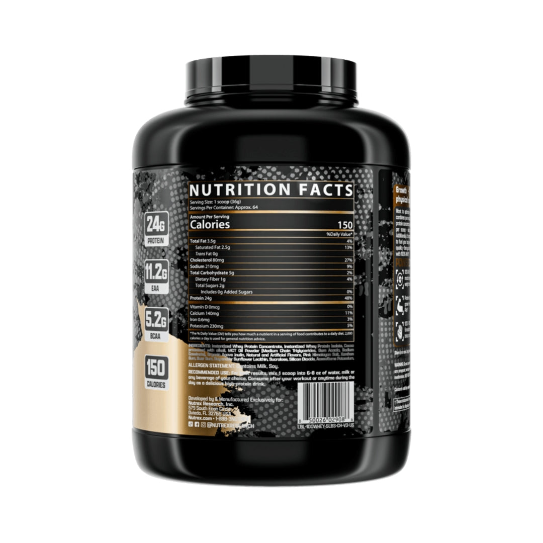 Nutrex Research Whey Protein – 2kg, 64 Servings, High-Quality Protein for Muscle Growth & Recovery