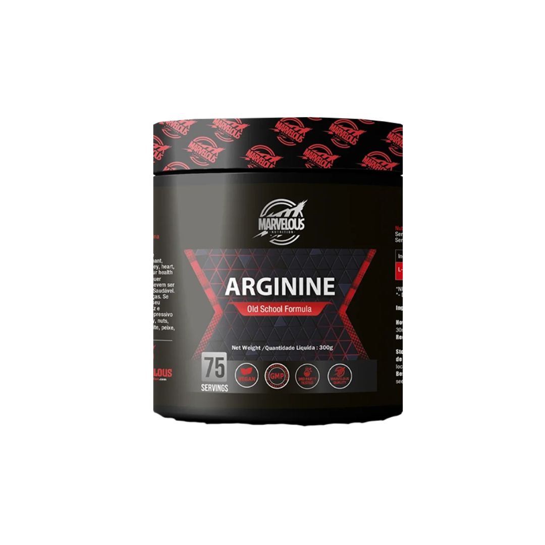 Marvelous Nutrition Arginine Old School Formula 300g (75 Servings) – Nitric Oxide, Endurance & Muscle Pump