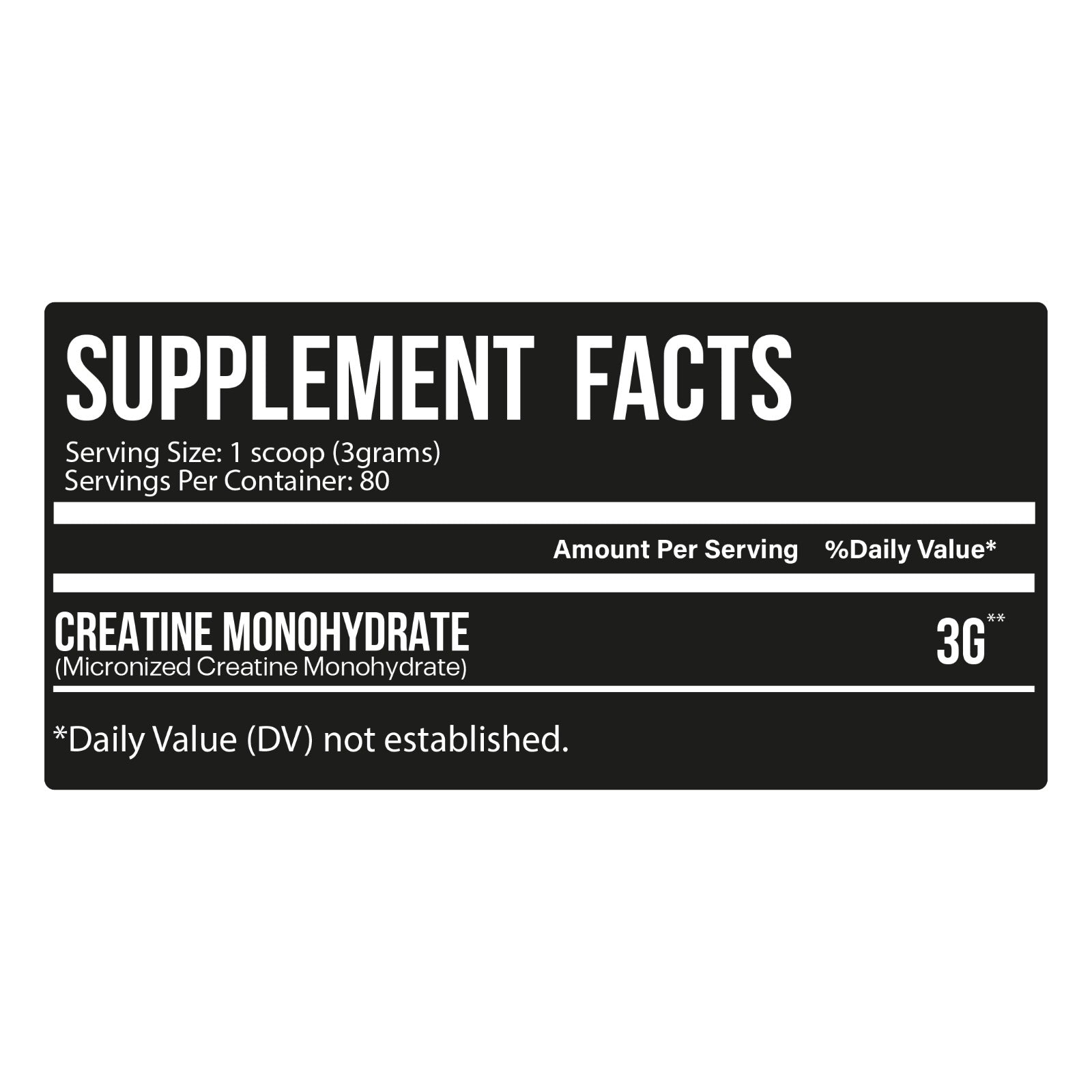 Lls Creatine Monohydrate - Pure Micronized - 80 Servings - Unflavored