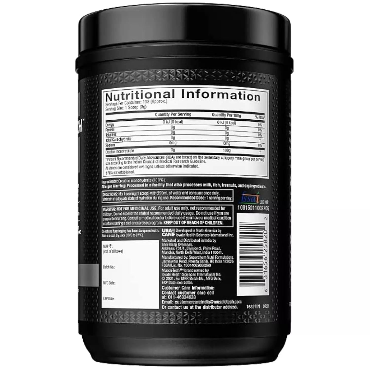 Muscletech Platinum Creatine – 80 Servings, 5g Unflavoured
