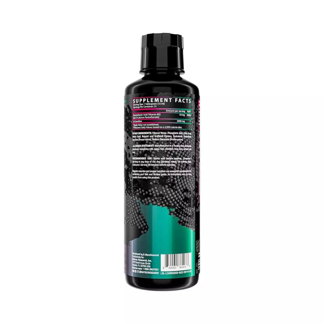 Nutrex Research - Liquid L-Carnitine 3000-16 Fl Oz - 31 Servings